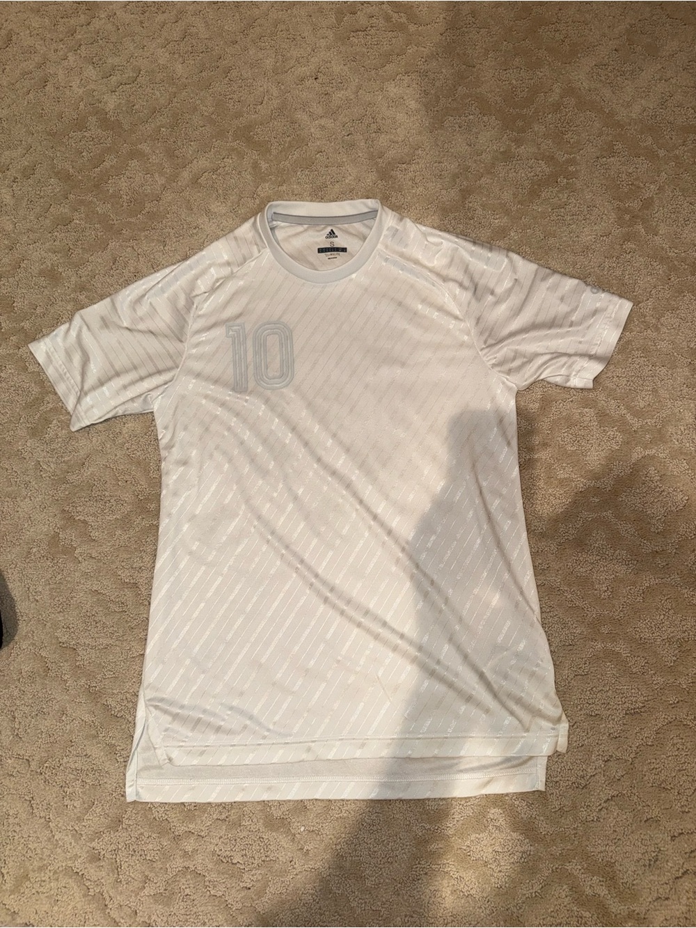 Adidas Messi Climalite Men’s White Athletic Jersey Tee - Number 10